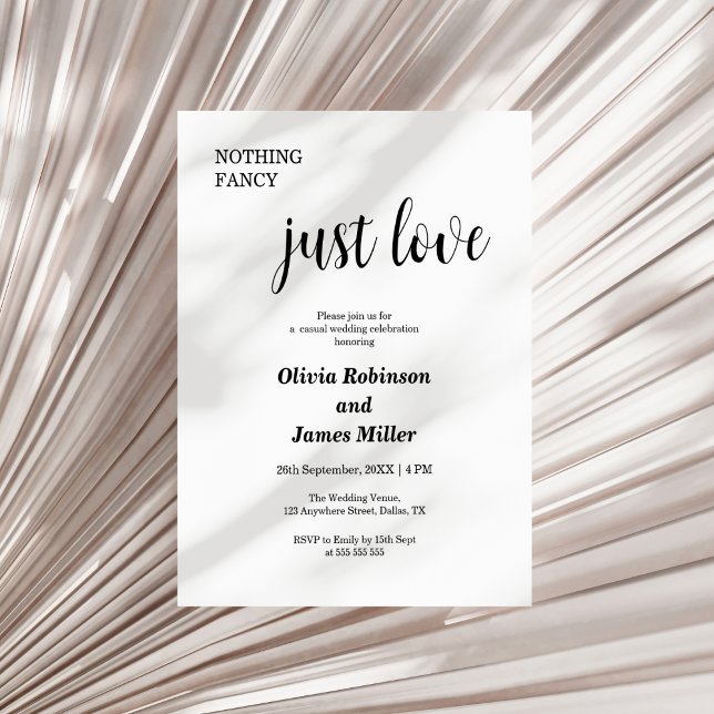 Budget Nichts Extravagant nur Liebe Hochzeit Einla (Budget Nothing Fancy Just Love Casual Wedding Invitation     )