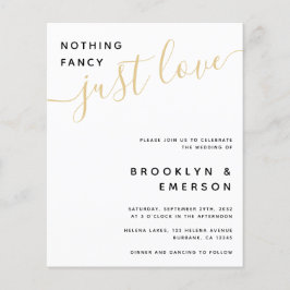 Budget Nichts Extravagant nur Liebe Hochzeit Einla