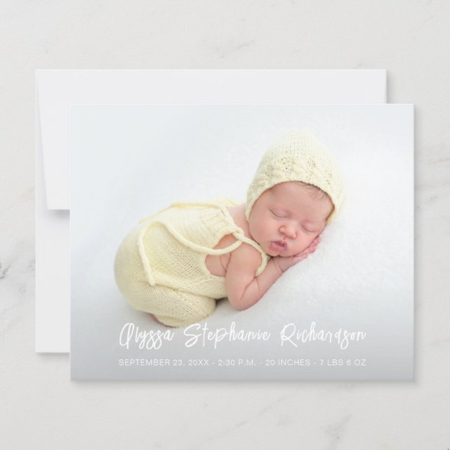 Budget Niedlich 4 Multi-Foto Baby Ankündigung (Vorderseite)