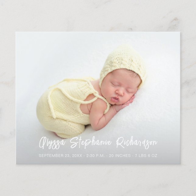 Budget Niedlich 4 Multi-Foto Baby Ankündigung Flyer (Vorne)