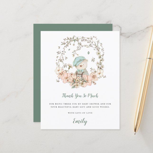 Budget Niedlich Bärenspülung Kinderdusche Danke (Vorderseite/Rückseite Beispiel)