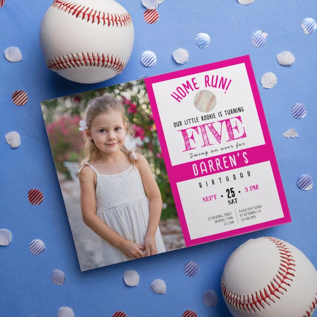 Budget Niedlich Baseball Foto Girl Birthday (Von Creator hochgeladen)
