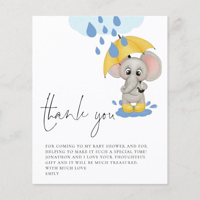 BUDGET Niedlich Elephant Rain Baby Dusche Vielen D (Vorderseite)