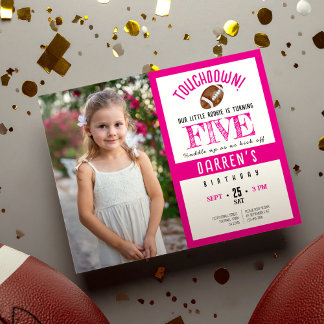 Budget Niedlich Football Foto Girl Birthday
