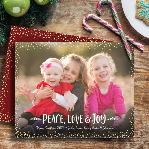 Budget Noël Photo Paix Amour Joie Carte Or