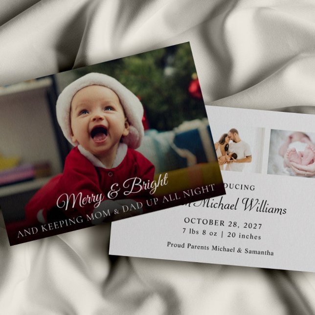Budget Nouveau bébé photo amusant carte de Noël (Créateur téléchargé)