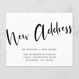 Budget Nouvelle adresse Gras Calligraphie Carte de