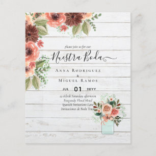 BUDGET Nuestra BODA Burgundy Floral Hochzeit im He Flyer