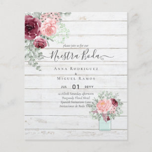 BUDGET Nuestra BODA Burgundy Pink Floral Wedding