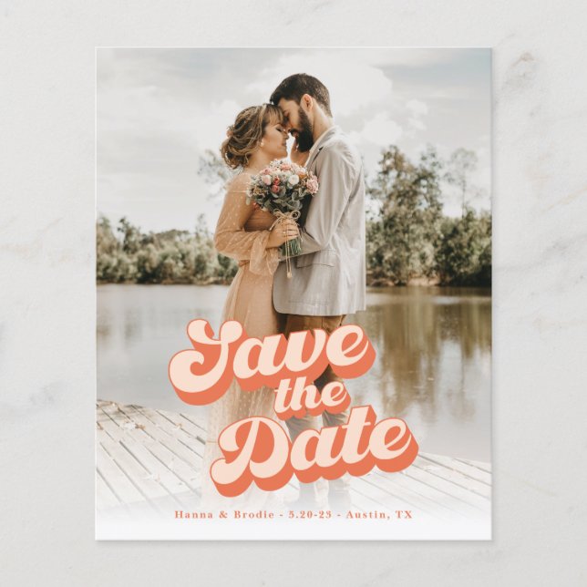 Budget nur Peachy Wedding speichern das Datum Flyer (Vorne)