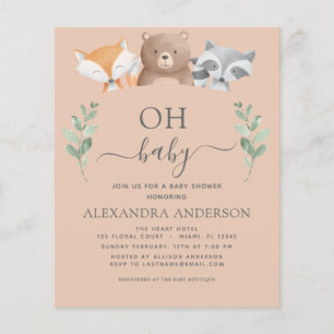 Budget Oh Baby Duwer Woodland Einladungen