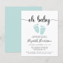 Budget Oh Baby Mint Green Dusche Einladung