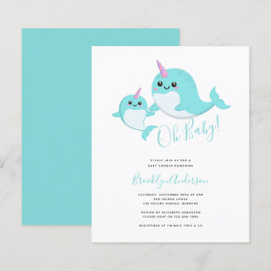 Budget Oh Baby Narwhal Baby Dusche Einladung