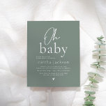 Budget Oh Baby Script Sage Green Boho Baby Dusche<br><div class="desc">Feiern Sie die bevorstehende Ankunft Ihres Kleinen mit dieser wunderschönen Salbei-Babydusche. Die Vorderseite dieses Designs zeigt "Oh baby" in einer Mischung aus Schrift- und Serifenbuchstaben. Unten sind die Details der Babydusche und der Name der Mutter-zu-sein in klassischer Serif-Typografie geschrieben. Am Ende des Textes befindet sich ein kleines, von Hand gezeichnet...</div>