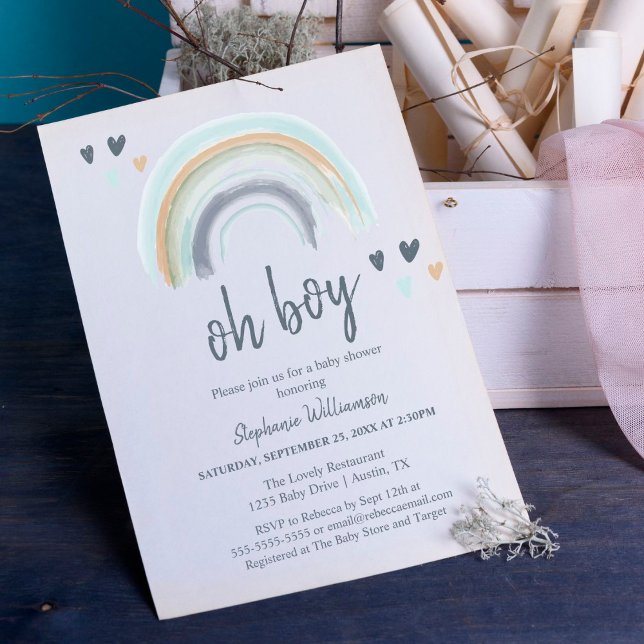 Budget Oh Boy Baby Dusche Blue Boho Rainbow (Von Creator hochgeladen)