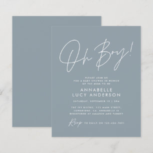 Budget oh Boy Baby Duschskript blau elegant