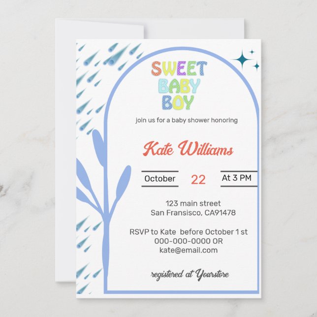 Budget Oh Boy Baby shower Invitation (Devant)