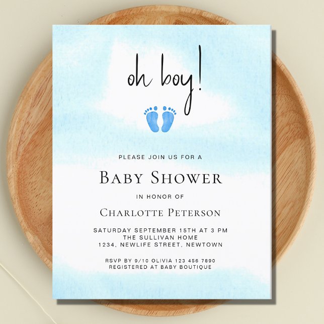 Budget Oh Boy Boy's Baby Shower Einladung (Von Creator hochgeladen)
