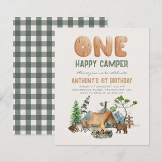Budget One Happy Camper Flannel 1. Geburtstag