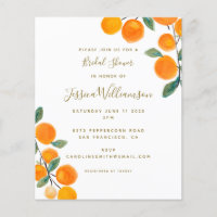 Budget Orange Citrus Fruit Brautparty Einladung