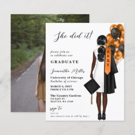 Budget Orange Foto Sie tat es Abschluss