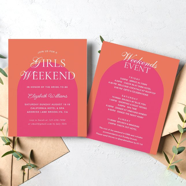 Budget Orange Rosa Arch Girls Weekend Bachelorette (Von Creator hochgeladen)