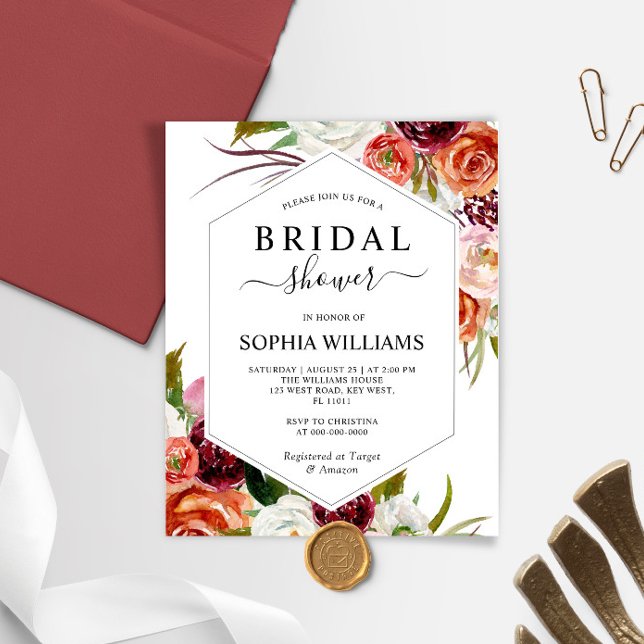 Budget Orange Rose Bridal Dusche Einladung (Von Creator hochgeladen)