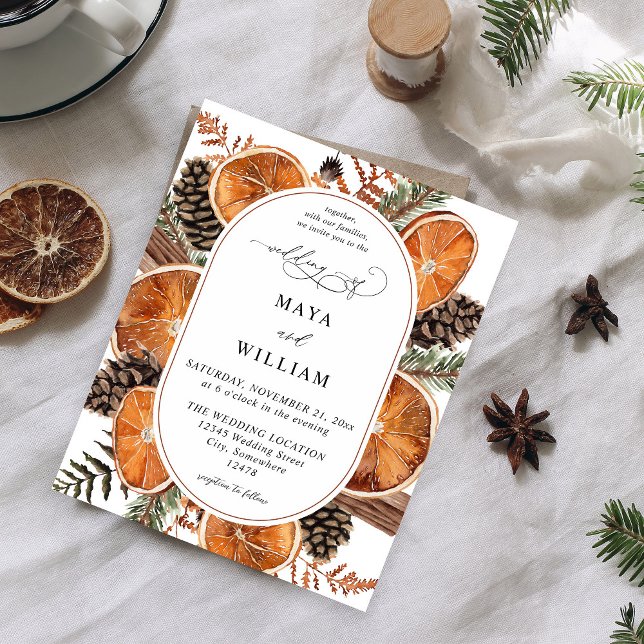 Budget Orangen Rustikale Hochzeit im Winter Flyer (Von Creator hochgeladen)