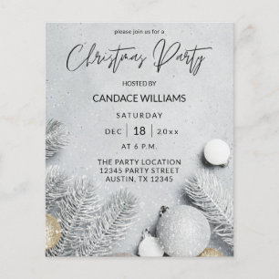 Budget Ornamente & Blätter Weihnachten Party Flyer