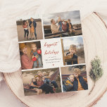 Budget Our Wish | Christmas Letter & 6 Photo<br><div class="desc">A modern and boho Christmas holiday budget card, a canvas to showcase your year's most cherished moments. This design features a photo collage of six of your favorite photos arranged around the card's edge. In the middle of the card, "happiest holidays", or a greeting of your choice is printed in...</div>