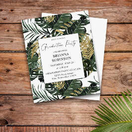 Budget Palm Leaf & Gold Greenery 1Graduation Party