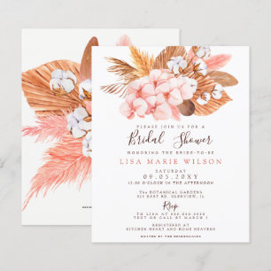 Budget Pampas Blush Bridal Dusche Einladung