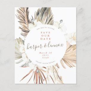 Budget Pampas Boho Strand Sommer rettet unser Date Flyer