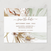 Budget Pampas Gras Boho Save the Date Flyer
