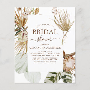 Budget Pampas Gras Boho Tropische Bridal Shower Fl Flyer