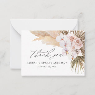 Budget Pampas Gras moderne boho Hochzeit danke Mitteilungskarte
