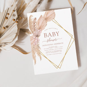 Budget Pampas Grass Baby Shower Boho Einladung