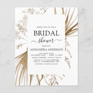 Budget Pampas Grass Bohemisch Boho Brautparty Flyer