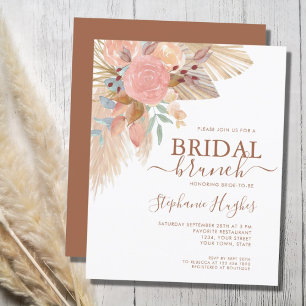 Budget Pampas Grass Boho Bridal Brunch Einladung