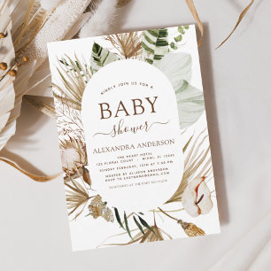 Budget Pampas Grass Boho Tropical Baby Dusche Flye Flyer