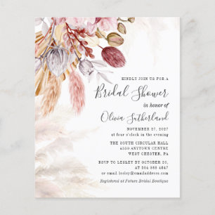 Budget Pampas Grass Bridal Dusche Einladung
