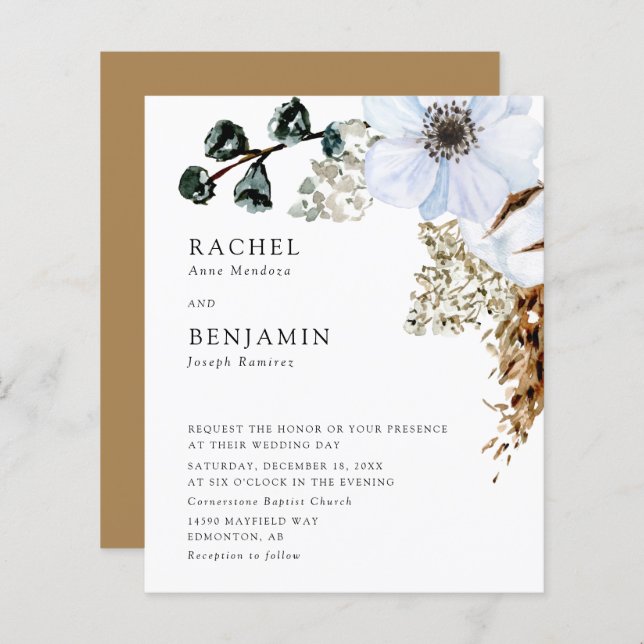 Budget Pampas Grass Elegant Boho Wedding Floral (Vorne/Hinten)