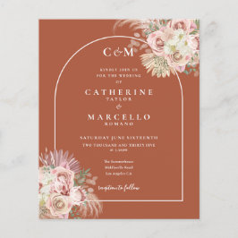 Budget Pampas Grass Foto Monogram Wedite Einladung