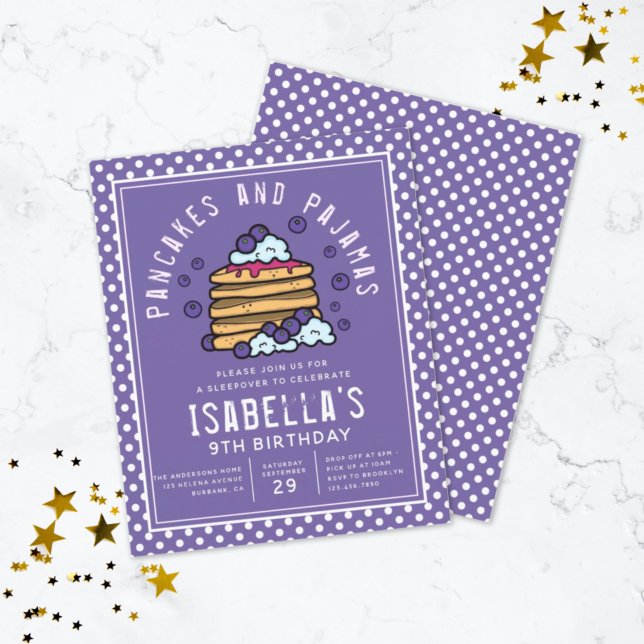 Budget Pancakes und Pajamas Sleepover Einladung (Von Creator hochgeladen)