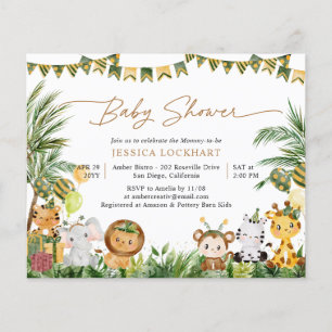 Budget Party in der Jungle Baby Dusche Einladung