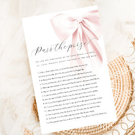 Budget Pass den Preis Pink Bow Baby Shower Game Flyer