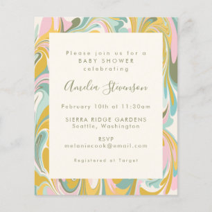 Budget Pastel Abstrakt Marble Baby Dusche laden ei
