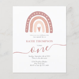 Budget Pastel Pink Rainbow Boho Erster Geburtstag