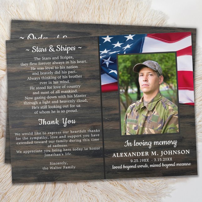 Budget Patriotic Beerdigung Veteran Memorial Progr (Von Creator hochgeladen)