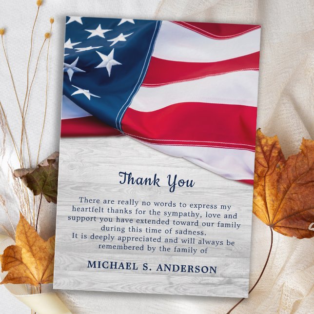 Budget Patriotic US Flag Veteran Beerdigung Vielen Mitteilungskarte (Von Creator hochgeladen)